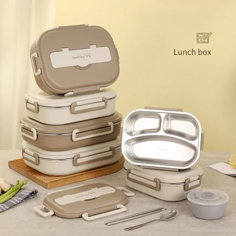 304 Stainless Steel Insulated Lunch Box with Bag Office Worker Sealed Portable Bento Box Set Student Kids Food Storage Container