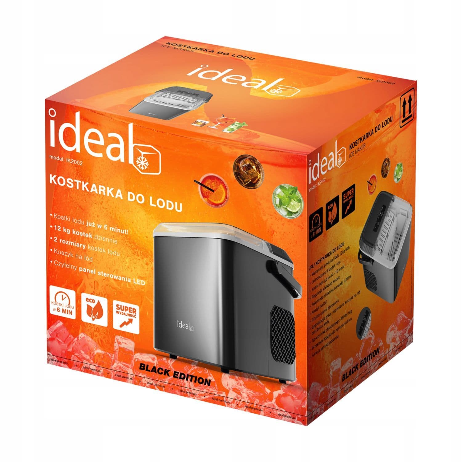 Kostkarka do lodu domowa maszyna do kostek kuszony lód 12 kg 100W IDEAL