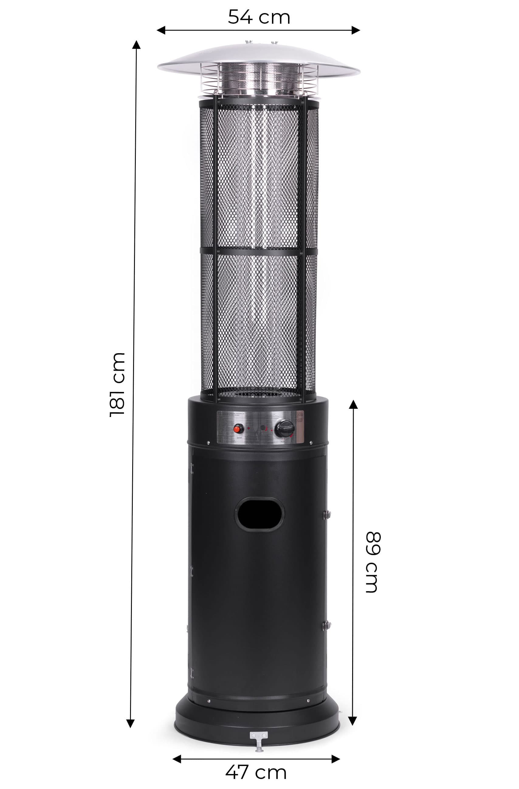 Ogrzewacz parasol gazowy grzejnik 11 kW szklany na ogród patio reduktor wąż pokrowiec MultiGarden