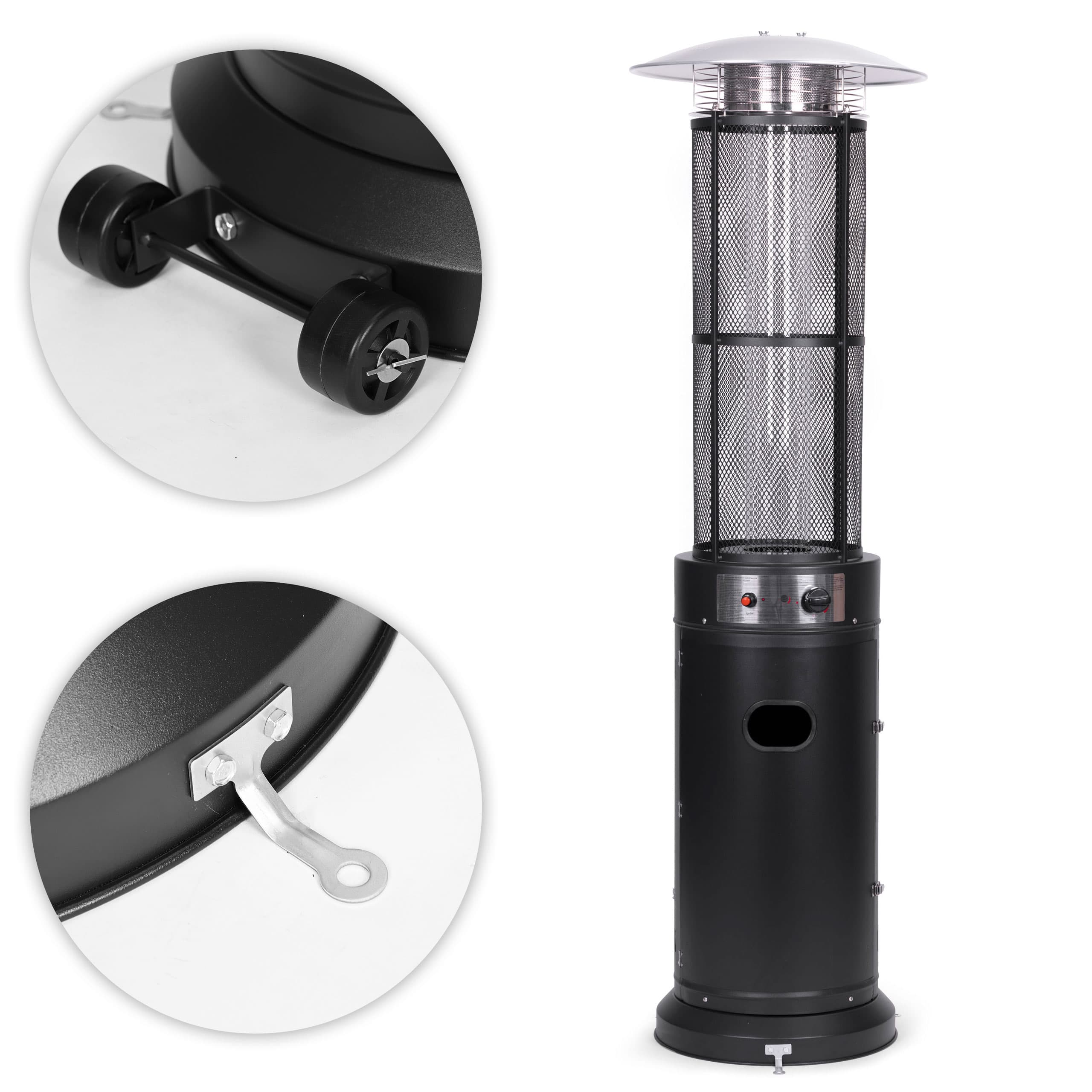 Ogrzewacz parasol gazowy grzejnik 11 kW szklany na ogród patio reduktor wąż pokrowiec MultiGarden