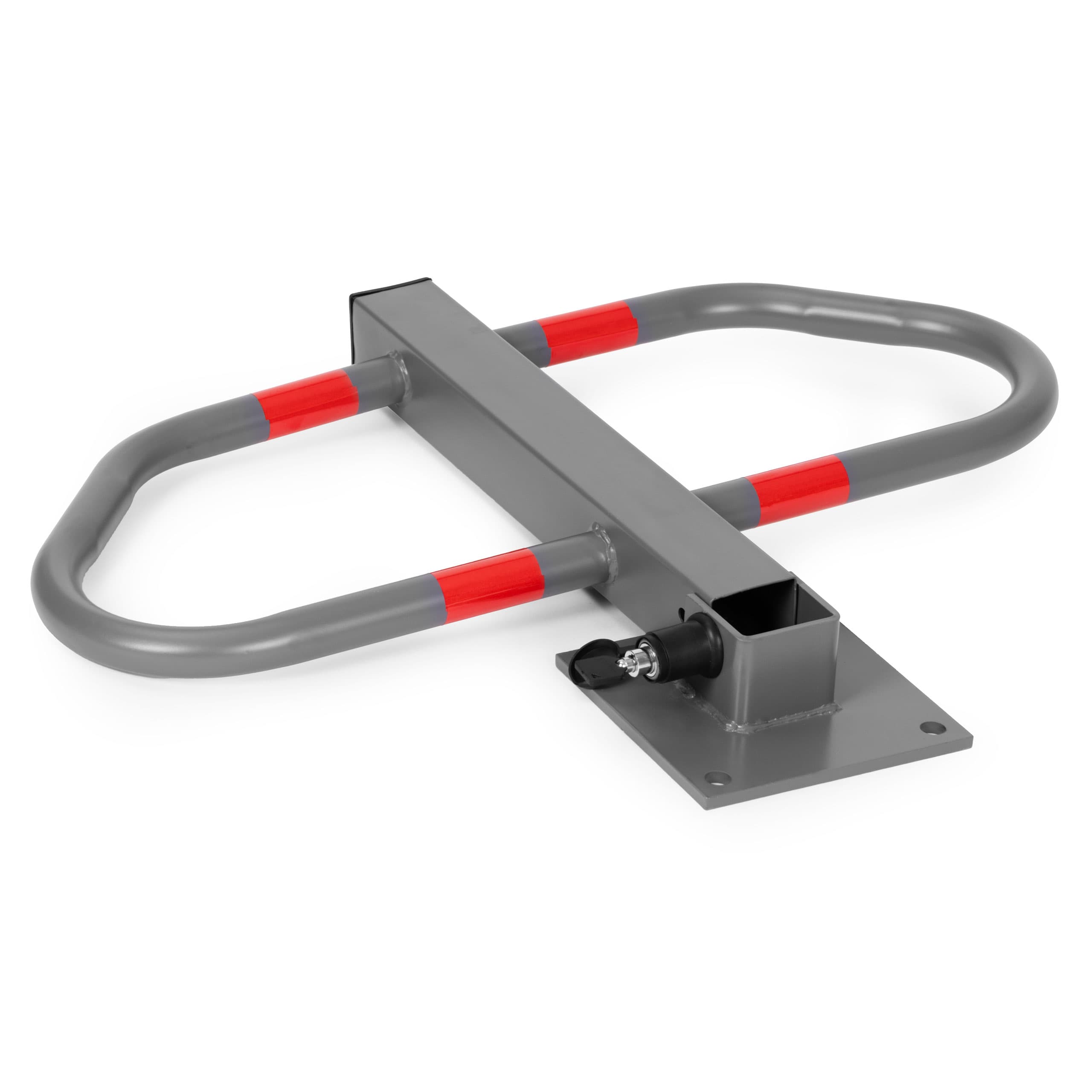 Blokada parkingowa składana zapora 50 cm na klucz z odblaskowymi pasami