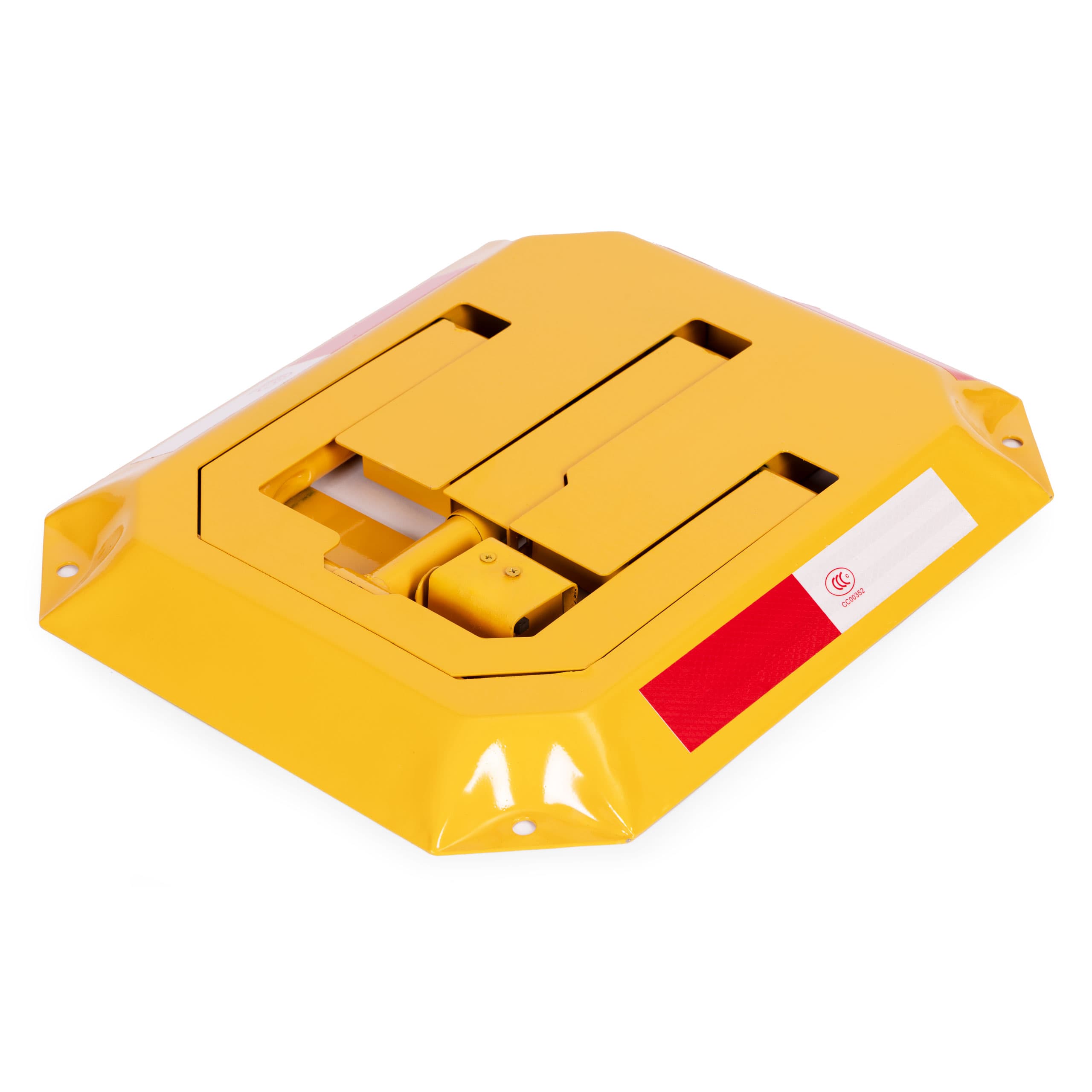 Blokada parkingowa składana zapora 30 cm na klucz z odblaskowymi pasami