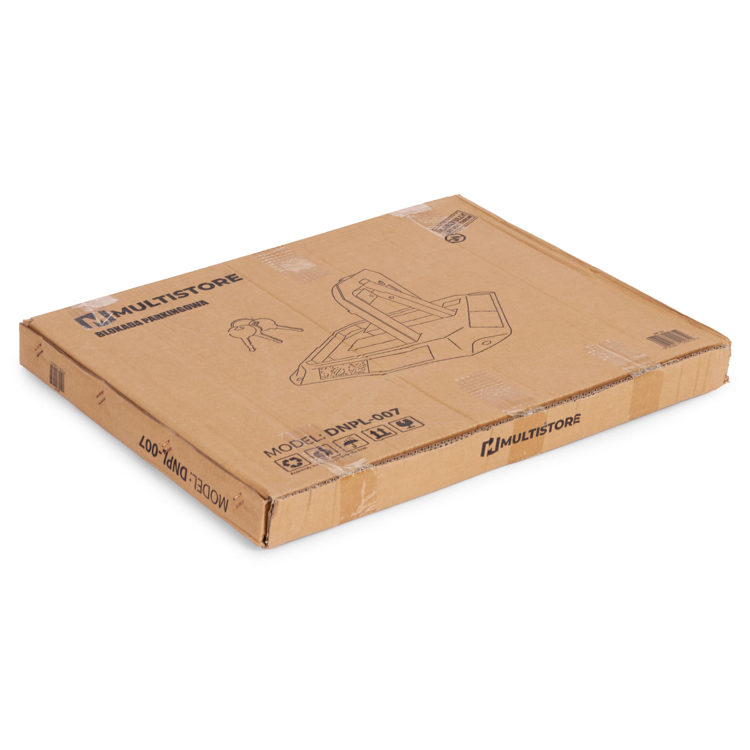 Blokada parkingowa składana zapora 30 cm na klucz z odblaskowymi pasami