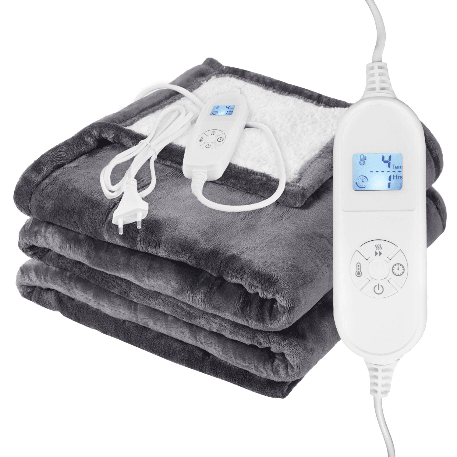 Koc elektryczny dwustronny 160x180 cm mata grzewcza regulacja temperatury pilot