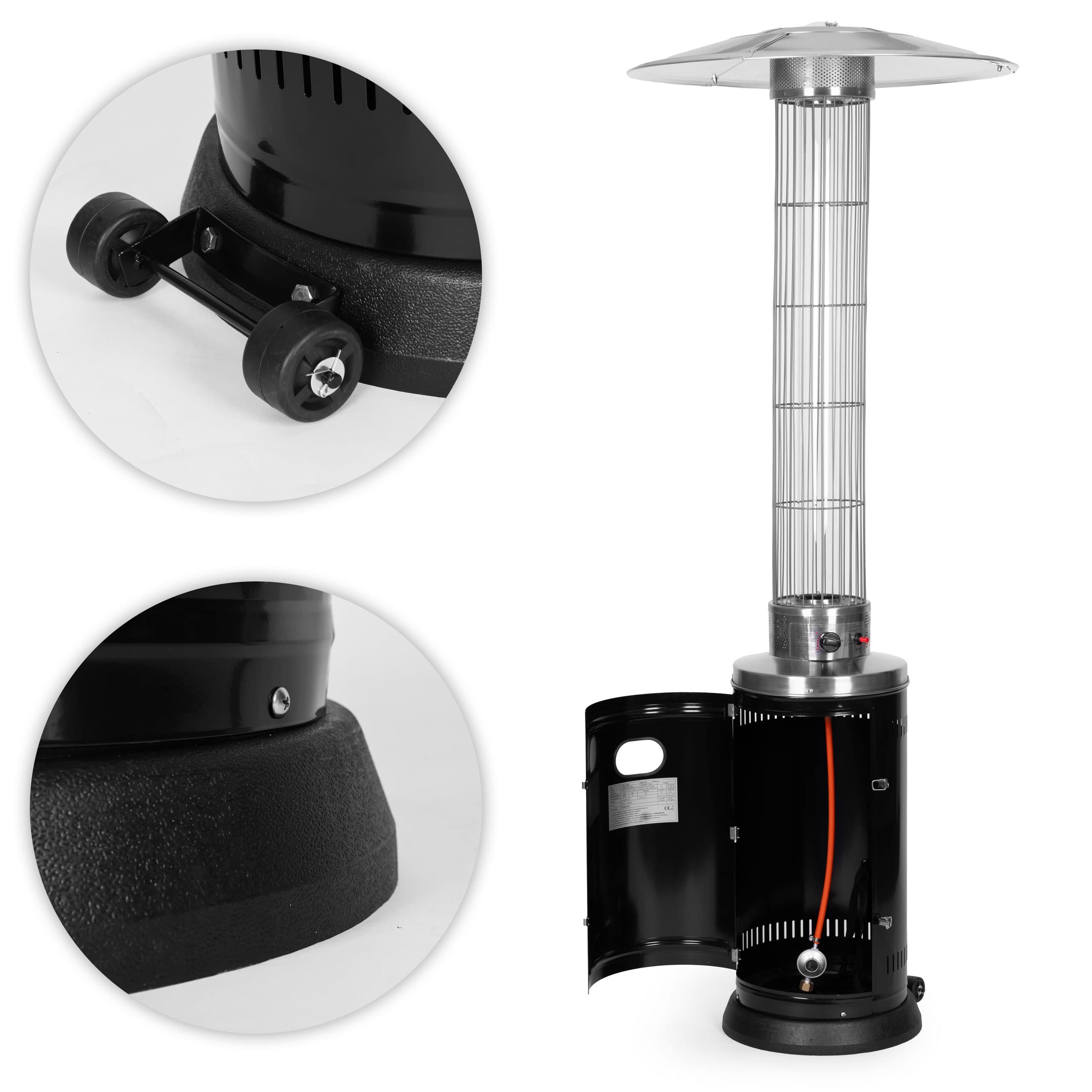 Ogrzewacz parasol gazowy grzejnik 9 kW szklany na ogród patio reduktor wąż pokrowiec MultiGarden