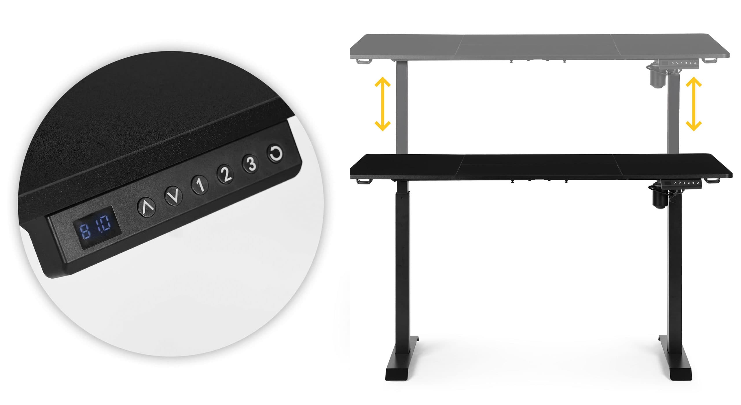 Biurko elektryczne regulowane 140x70 cm regulacja wysokości 76-121 cm ModernHome