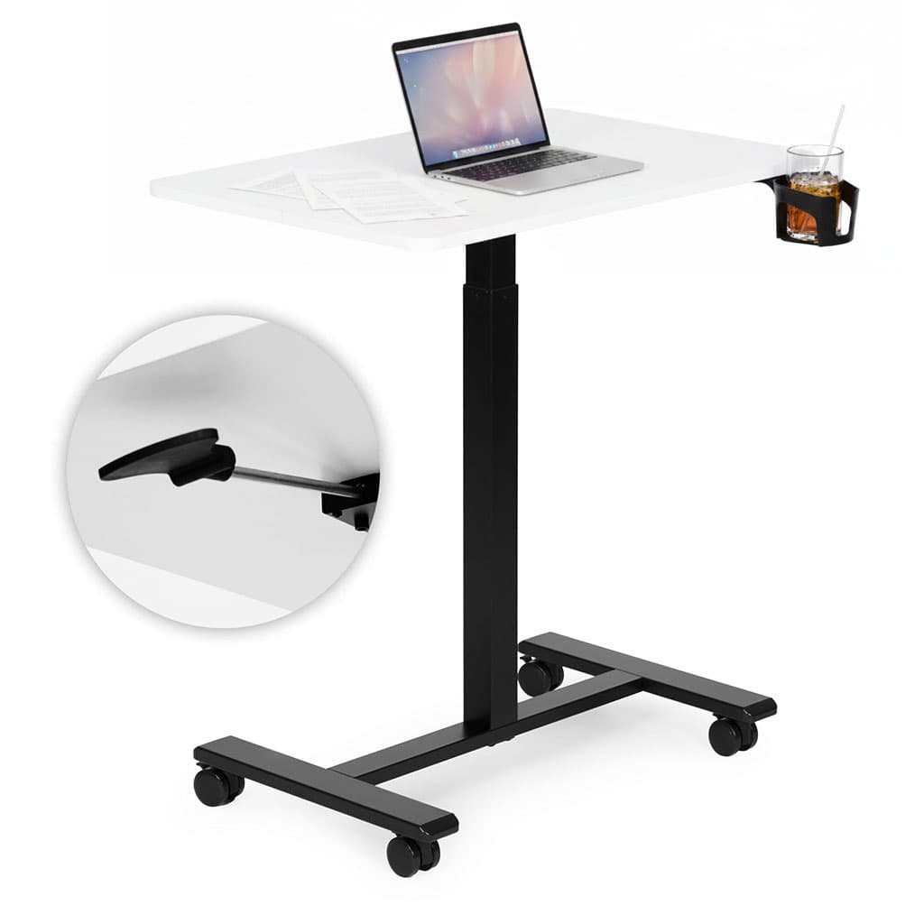 Mobilne biurko regulowane 70x48 cm stolik pod laptopa regulacja wysokości 71,5-112 cm ModernHome